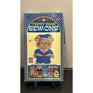 Vintage Whitman TEDDY BEAR SEW-ONS Sewing Cards Laces Pieces 1978 Unused
